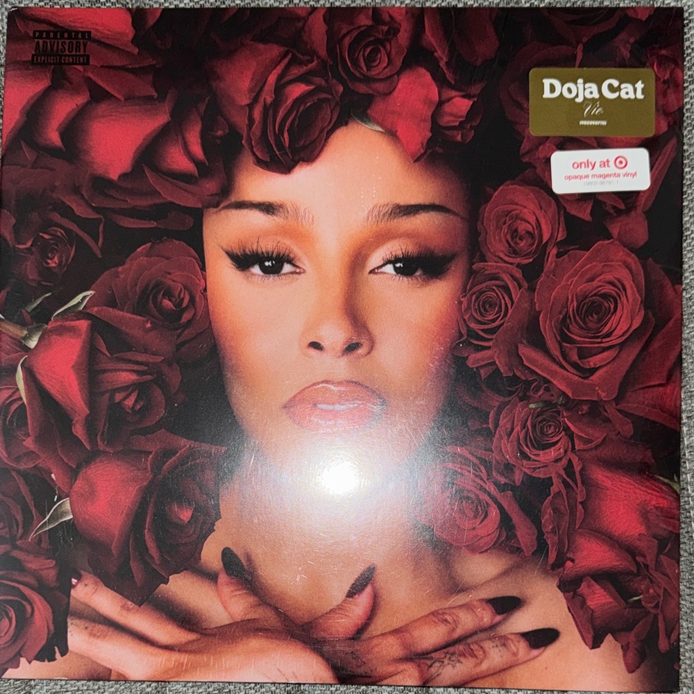 Doja Cat Vinyl Album with Red Rose Artwork